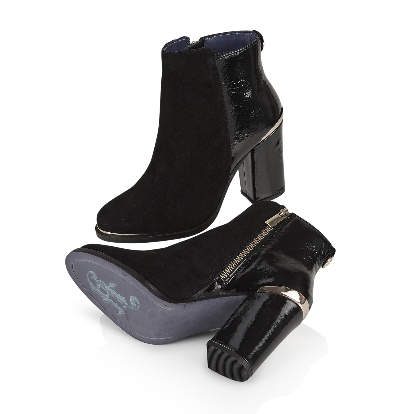 Alicia Women Leather Block Heel Boot - Amen Shoes