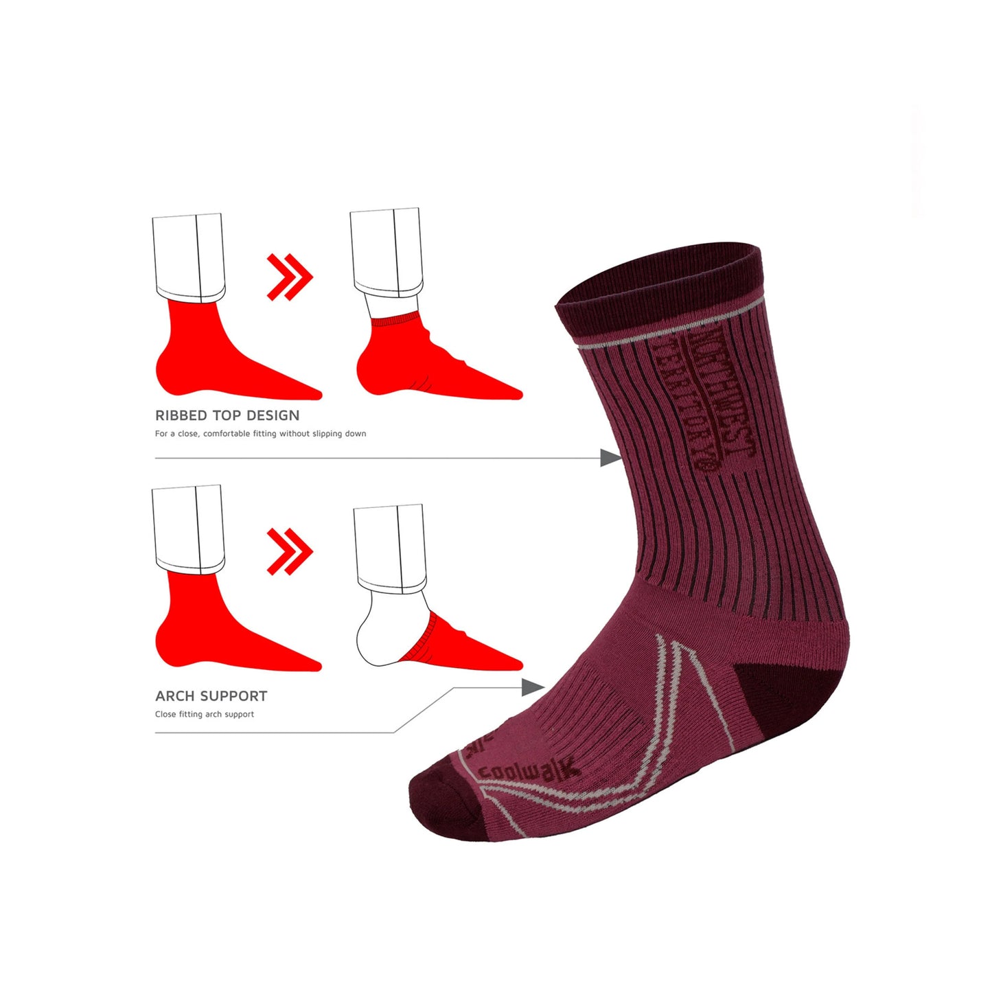 COOLWALK Women's Socks - Cherry Red