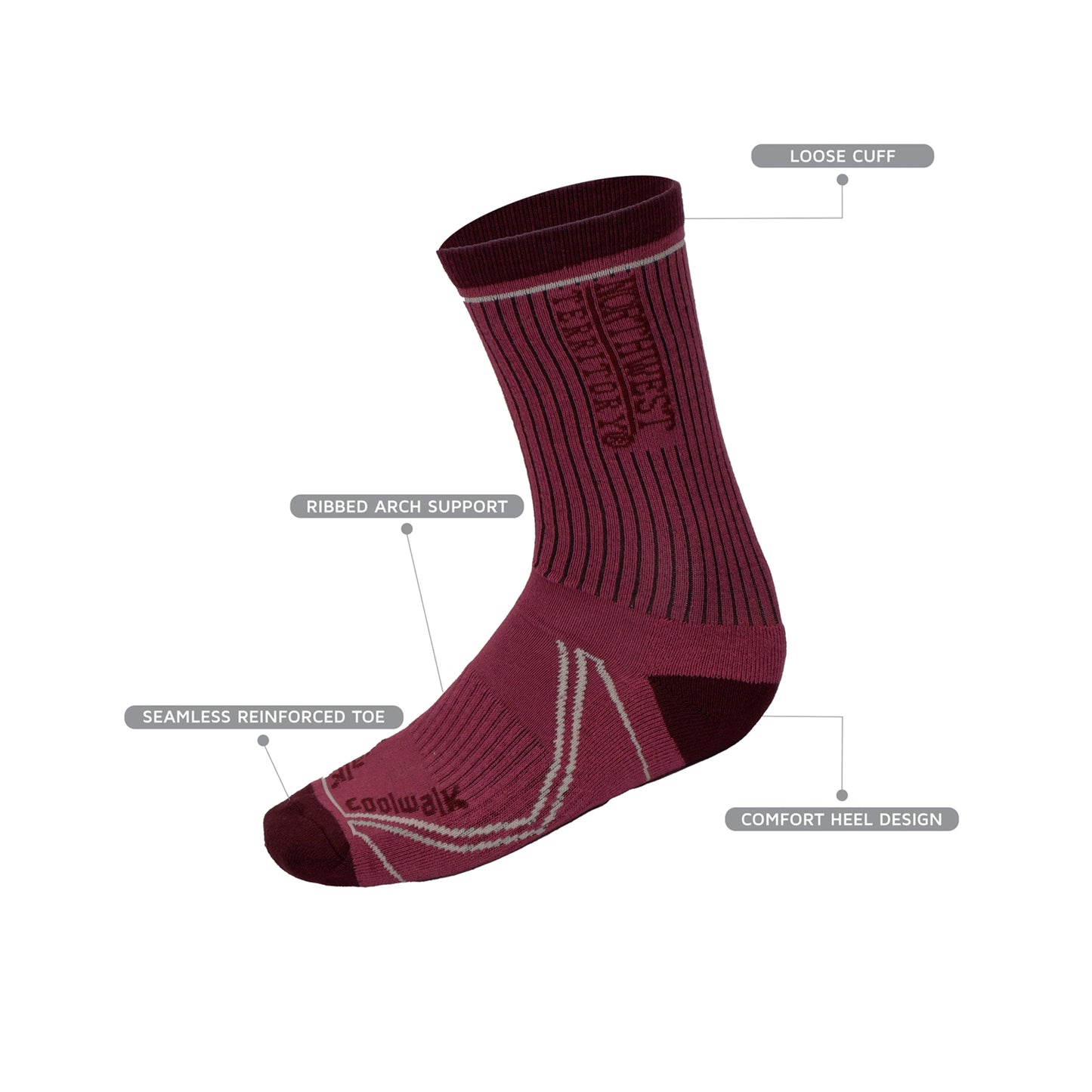 COOLWALK Women's Socks - Cherry Red