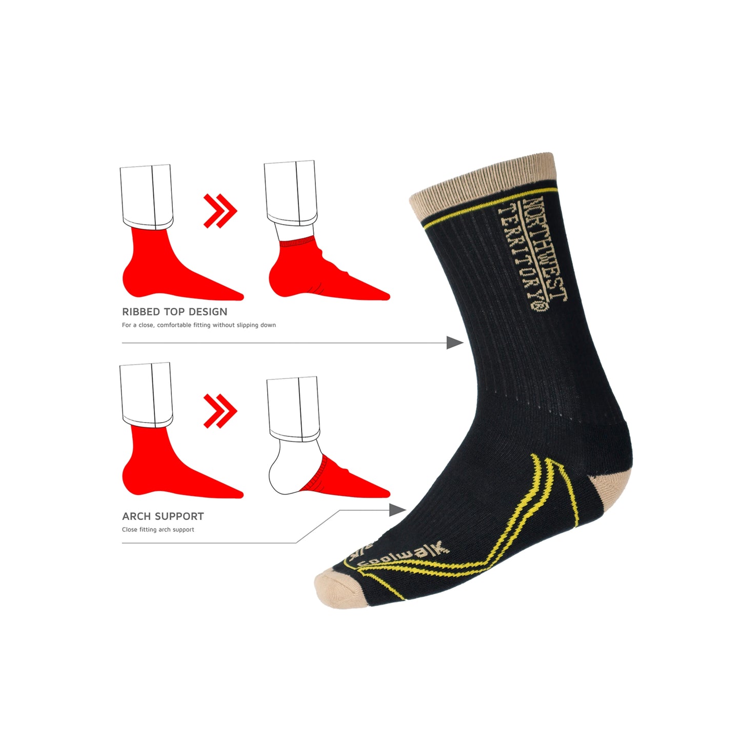 COOLWALK Men's Socks pack of 2 - Black