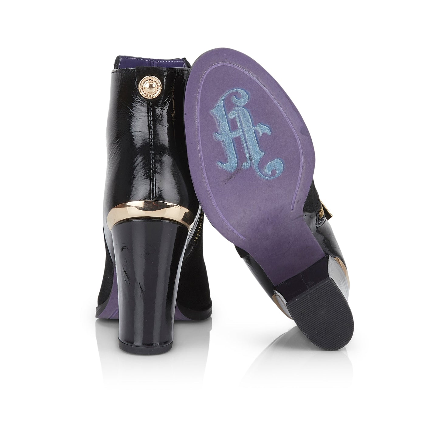 Alicia Women Leather Block Heel Boot - Amen Shoes