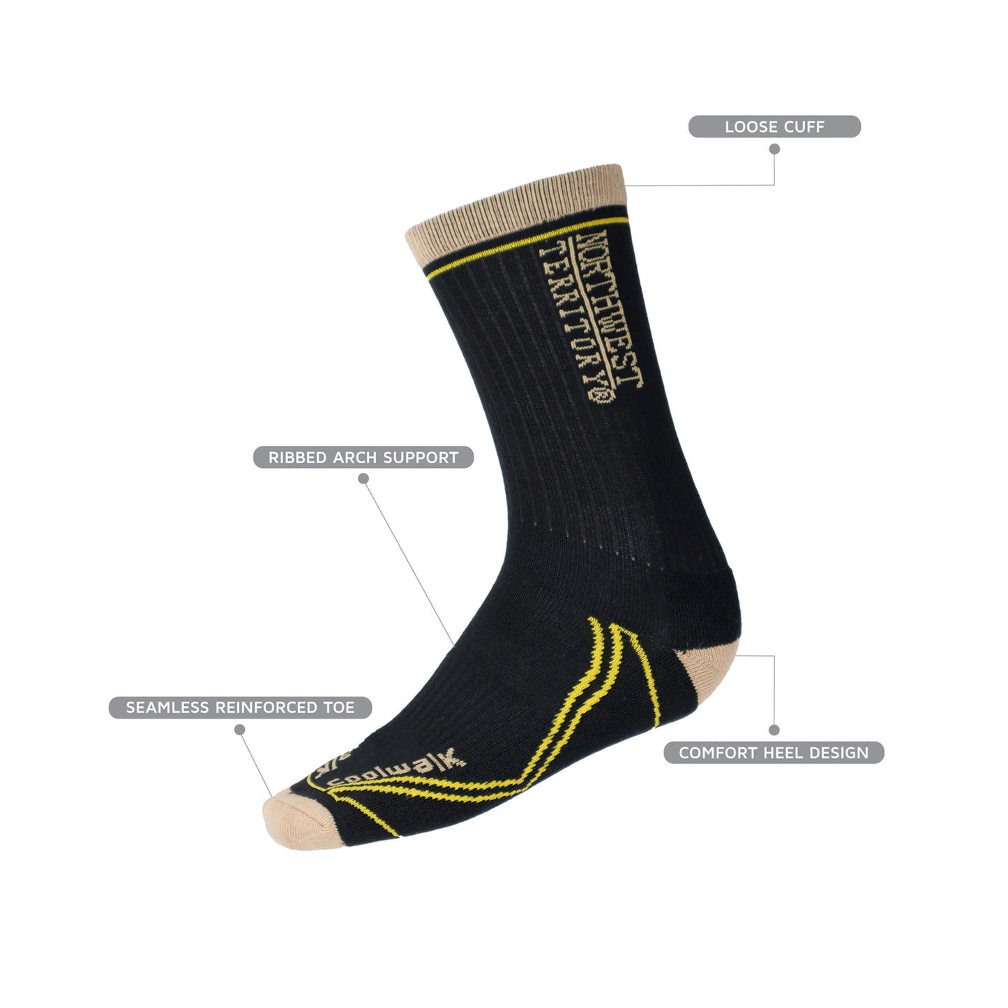 COOLWALK Men's Socks pack of 2 - Black