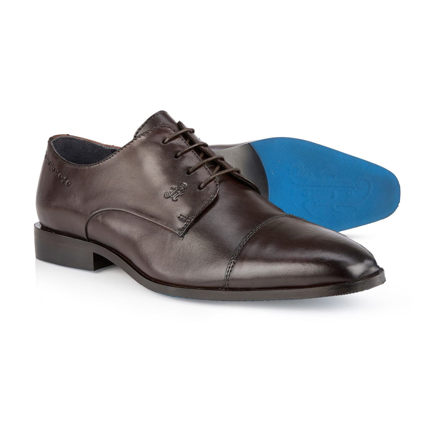 Bangor Mens Leather Toe Cap Lace Up Shoe - Amen Shoes