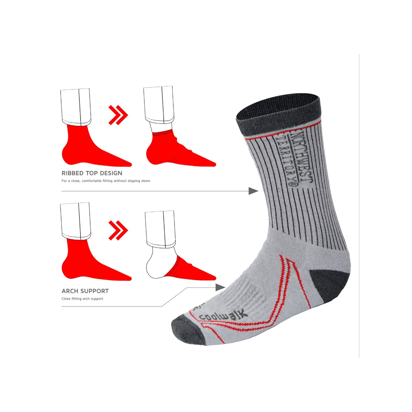 COOLWALK Men's Socks pack of 2 - Black-grey