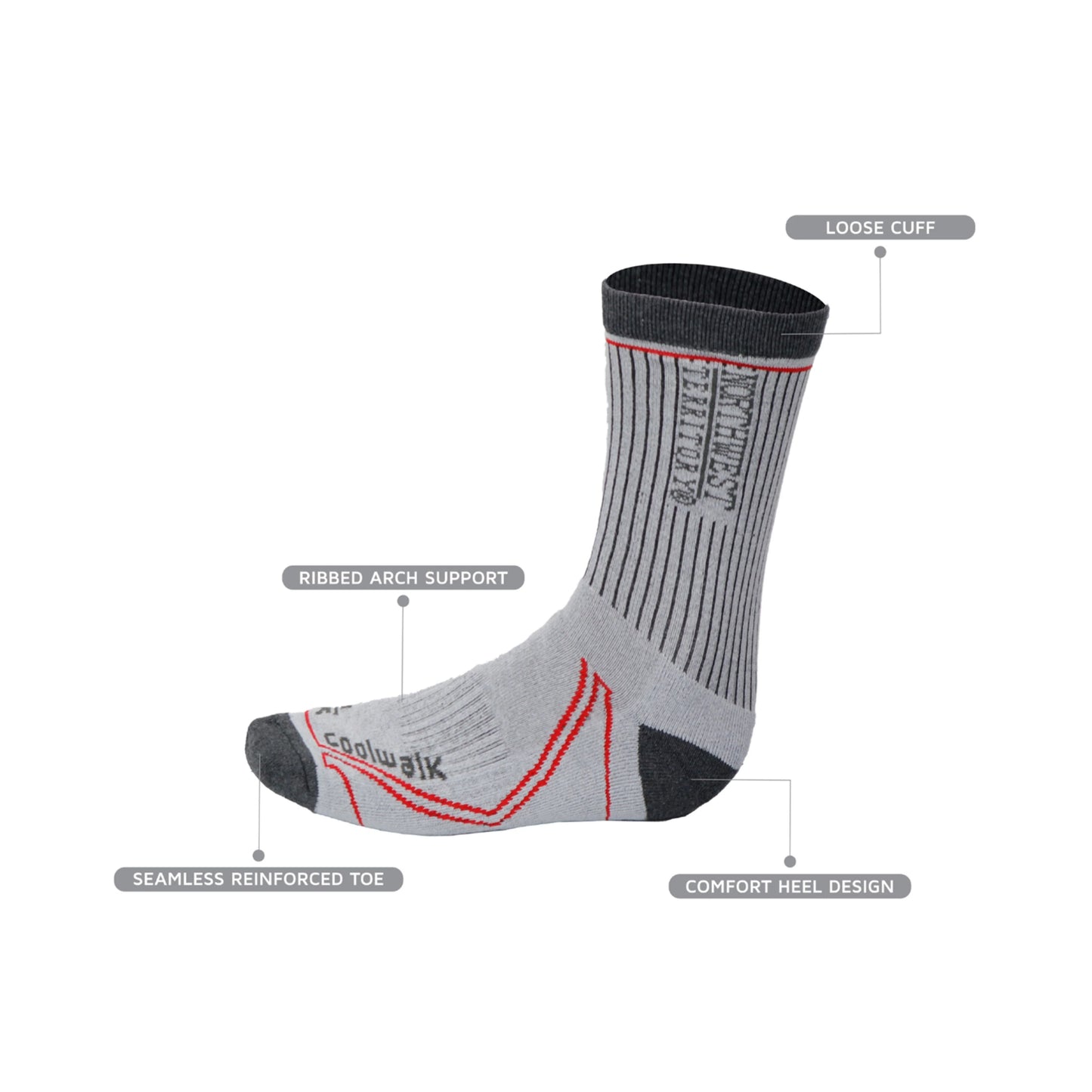 COOLWALK Men's Socks pack of 2 - Black-grey
