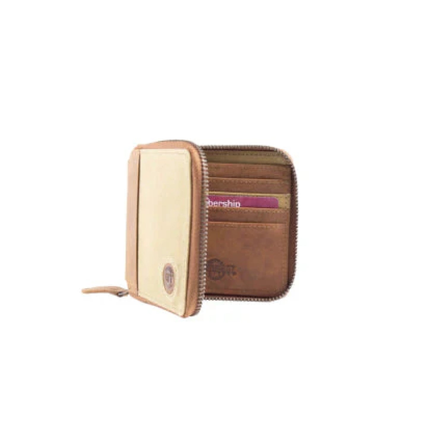 BANK Multi Function Zipper Wallet - Beige/Brown