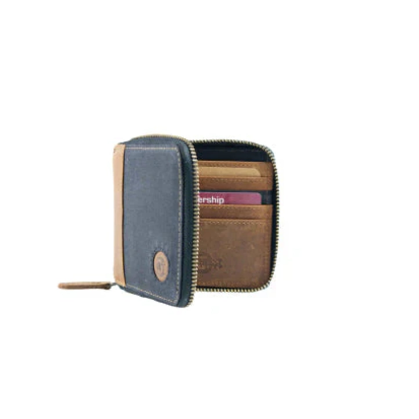 BANK Multi Function Zipper Wallet - Black/Brown