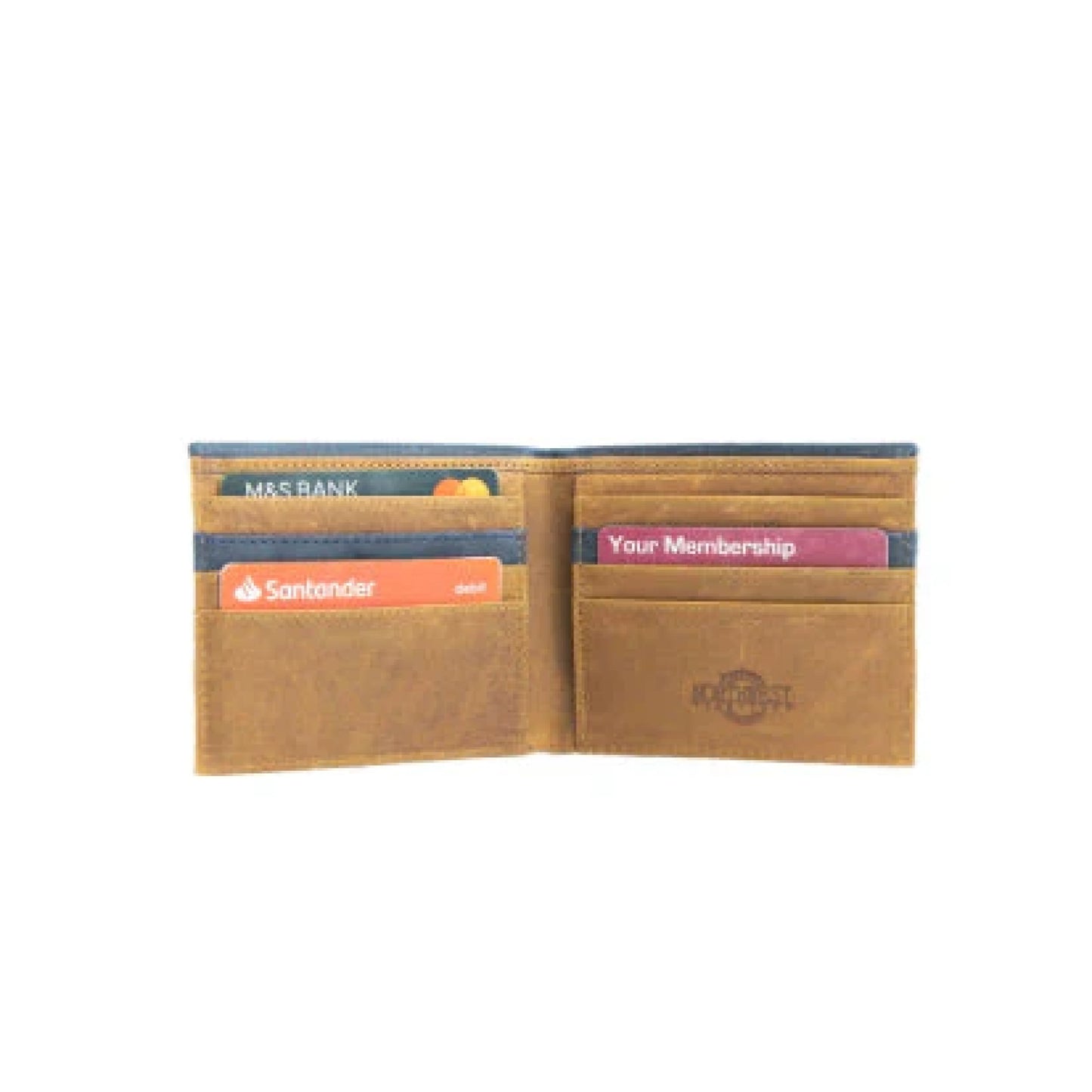 BORDEN Multi Function Bifold Wallet - Blue/Brown