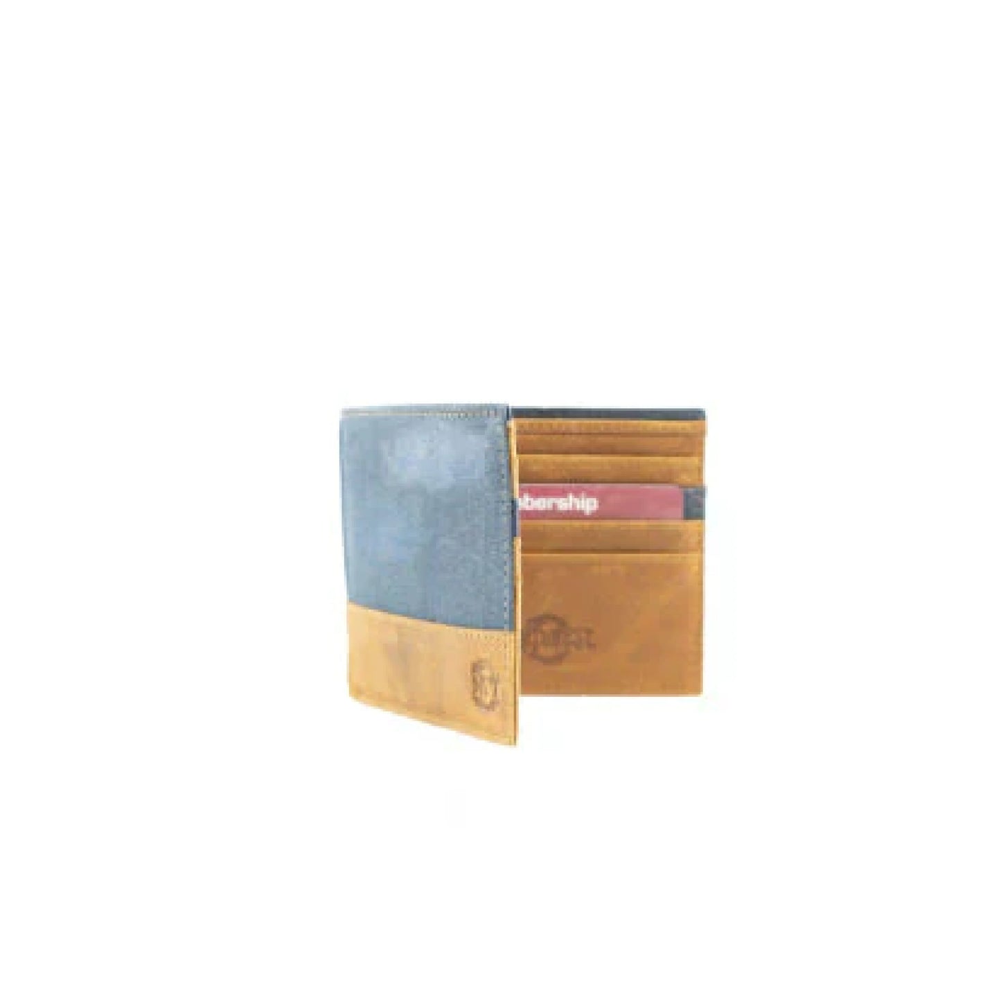 BORDEN Multi Function Bifold Wallet - Blue/Brown