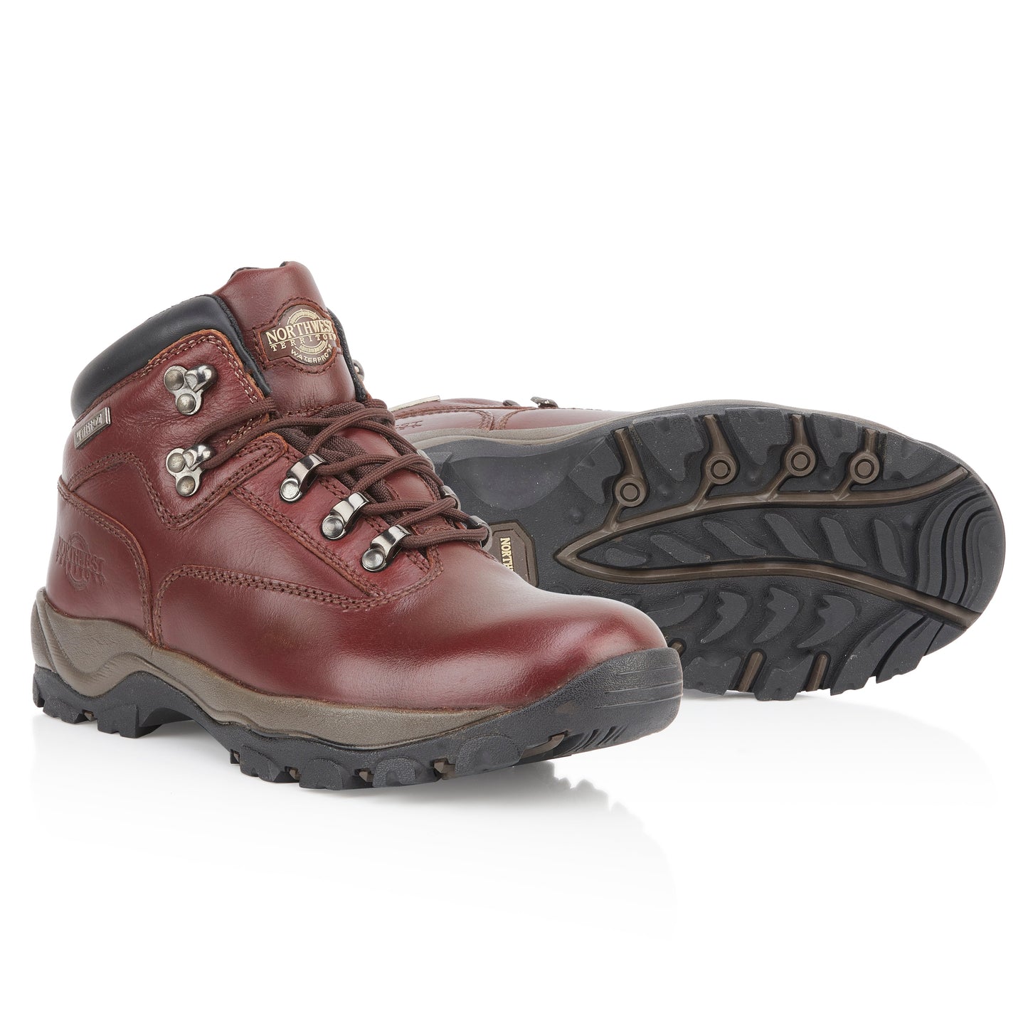 INUVIK Men's Leather Waterproof Walking Boots - Oxblood