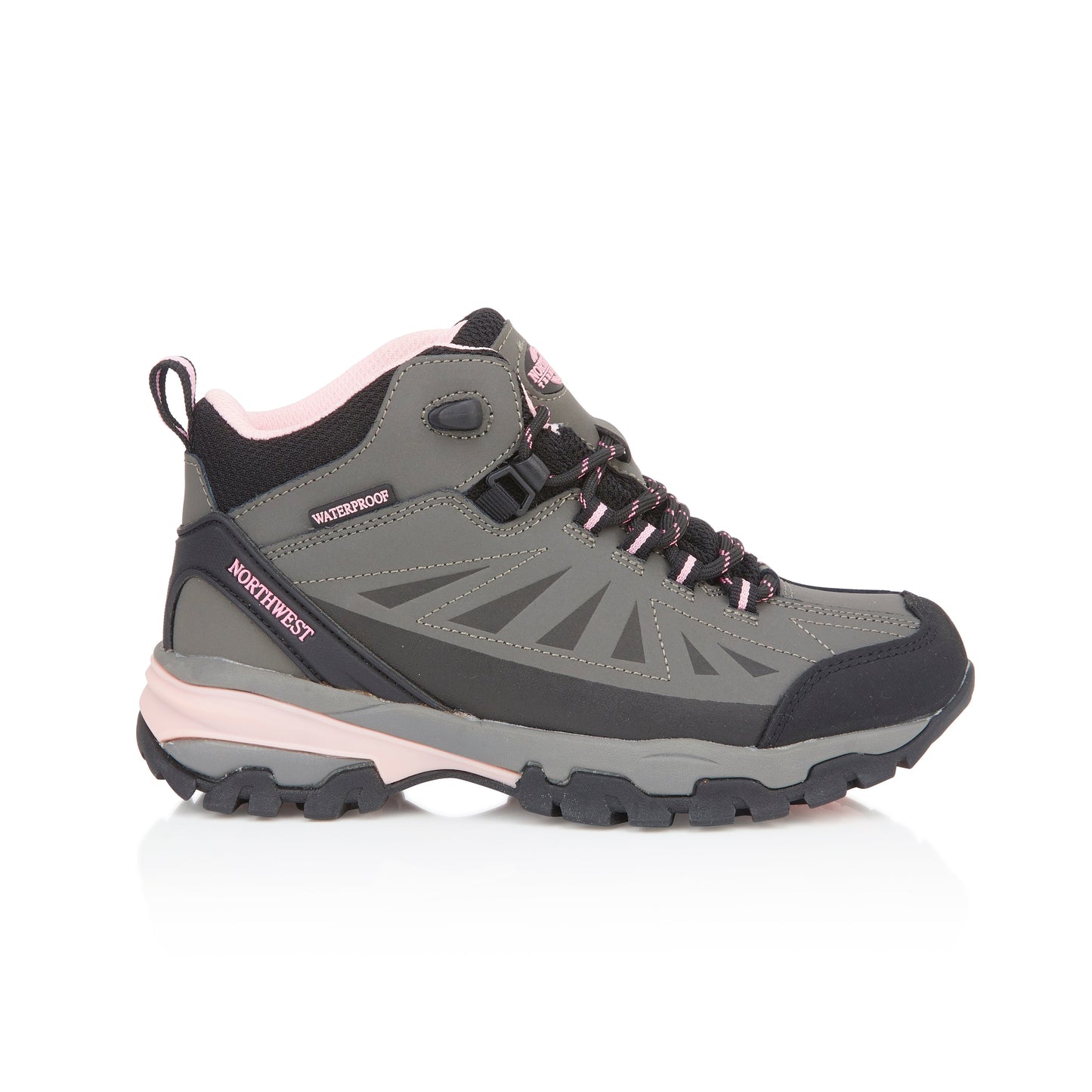 KEELE-HI Women's Waterproof Walking Boots - Grey/Pink