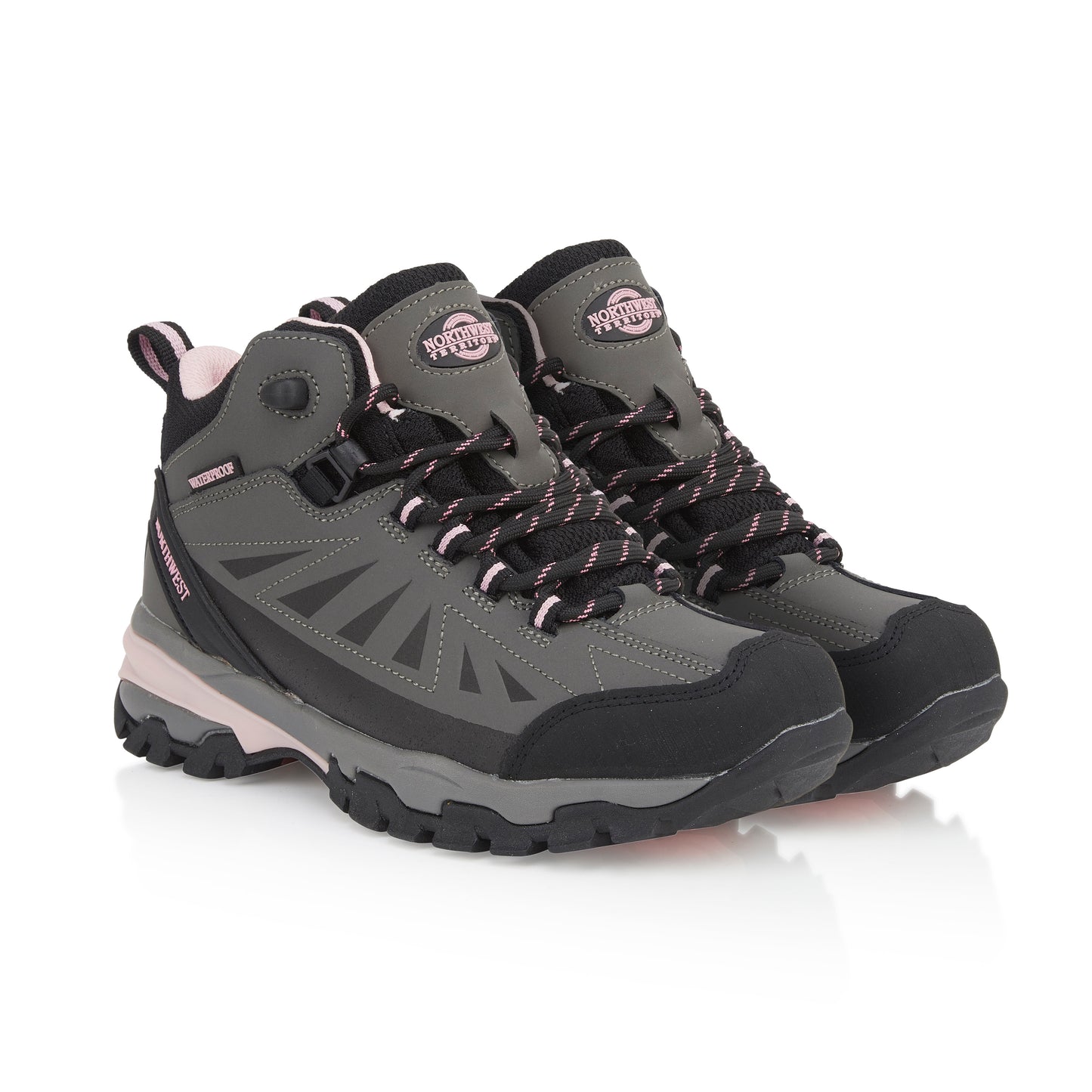 KEELE-HI Women's Waterproof Walking Boots - Grey/Pink