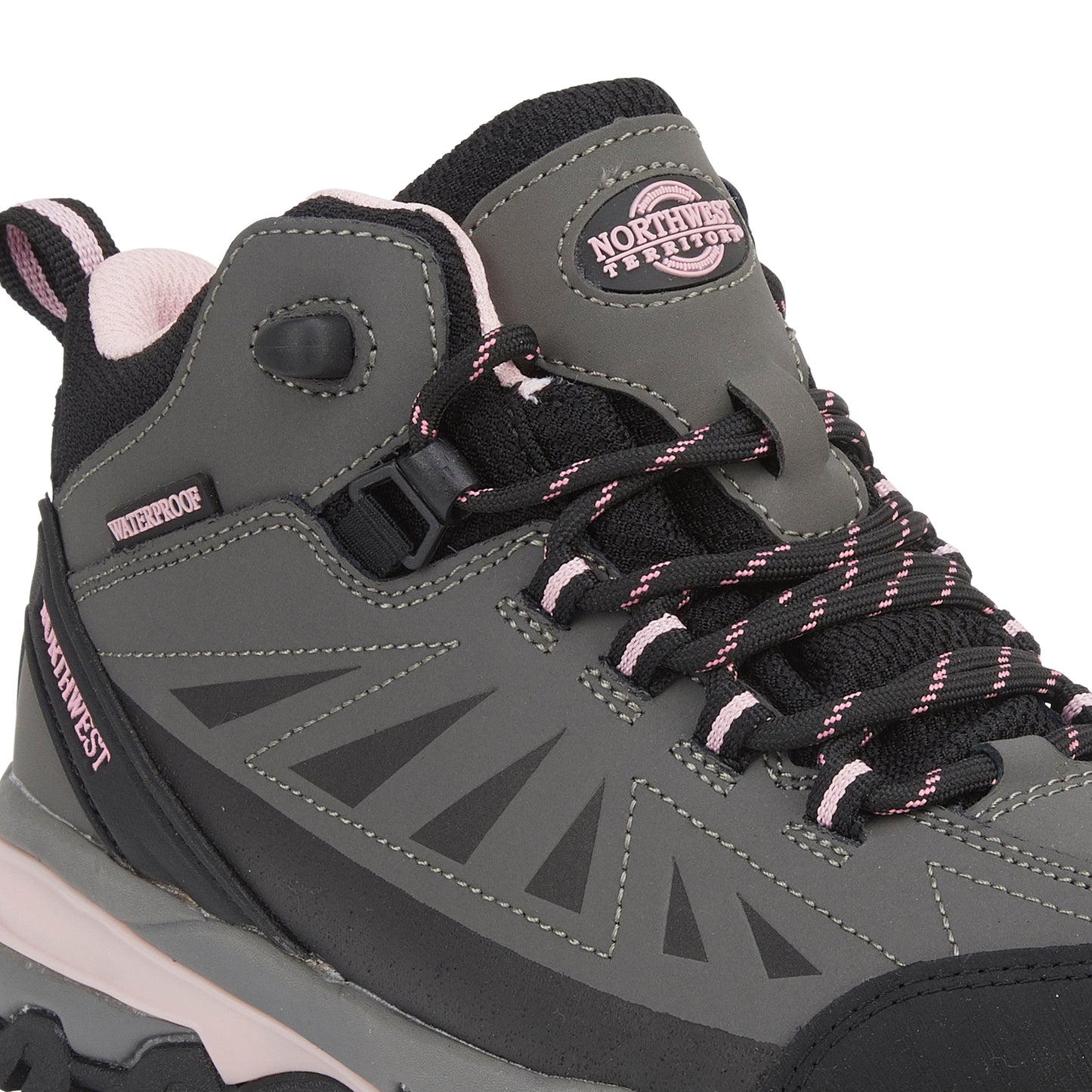 KEELE-HI Women's Waterproof Walking Boots - Grey/Pink