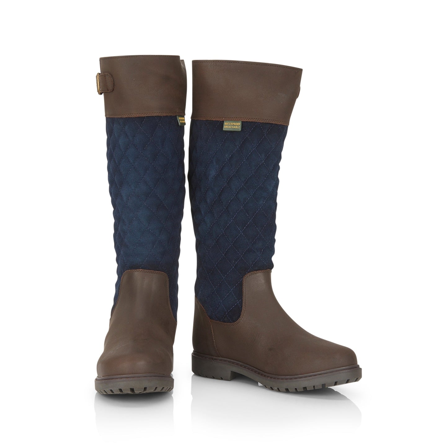 Ashby Women's Waterproof Long Country Boots - OAK/NAVY