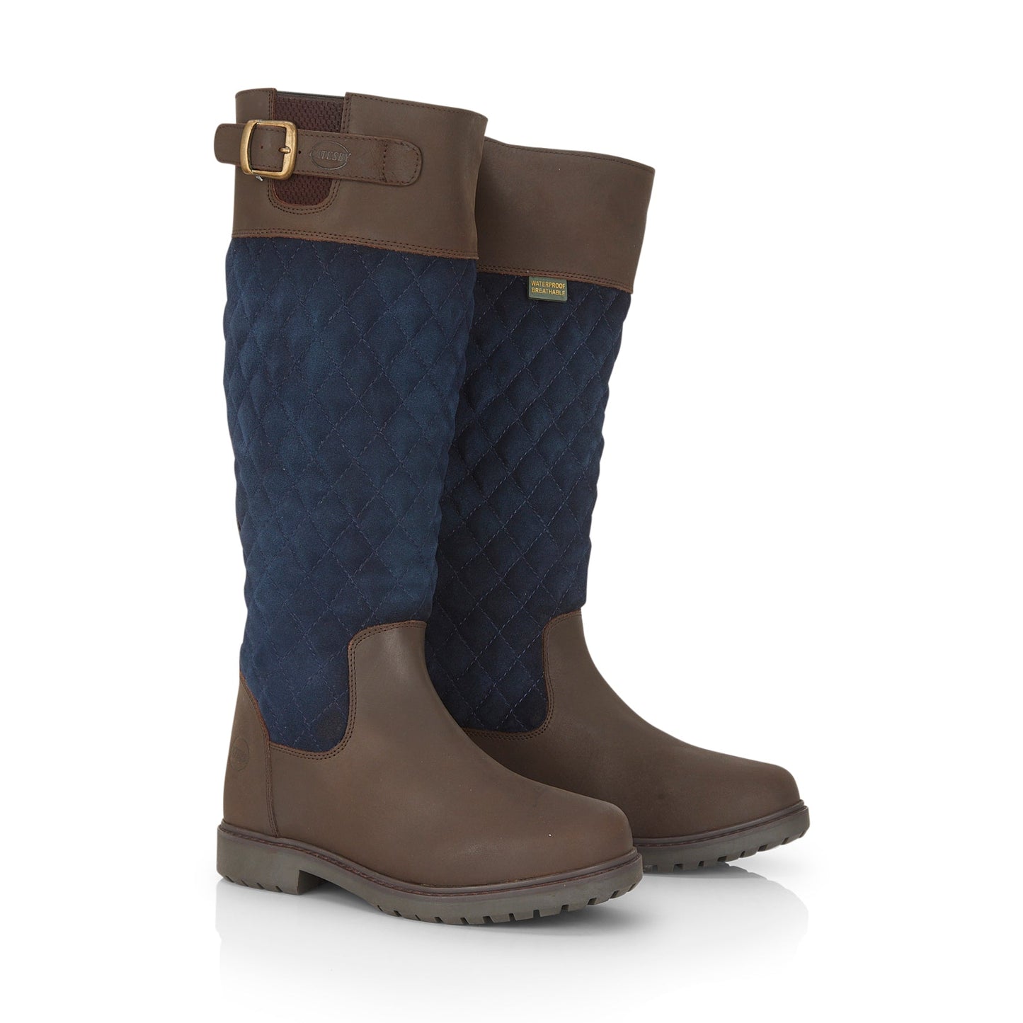 Ashby Women's Waterproof Long Country Boots - OAK/NAVY