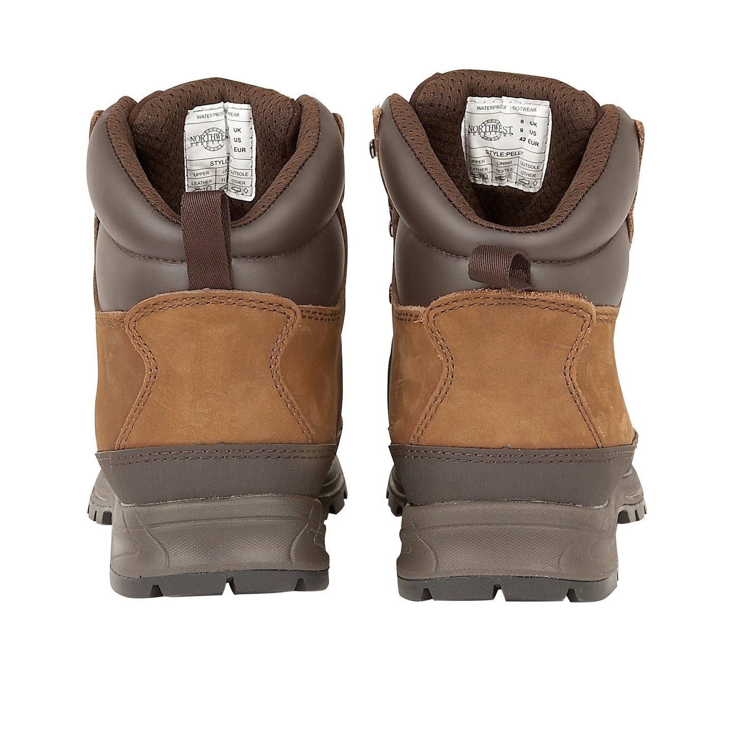 PELLY Men's Leather Waterproof Walking Boots - Tan Nubuck