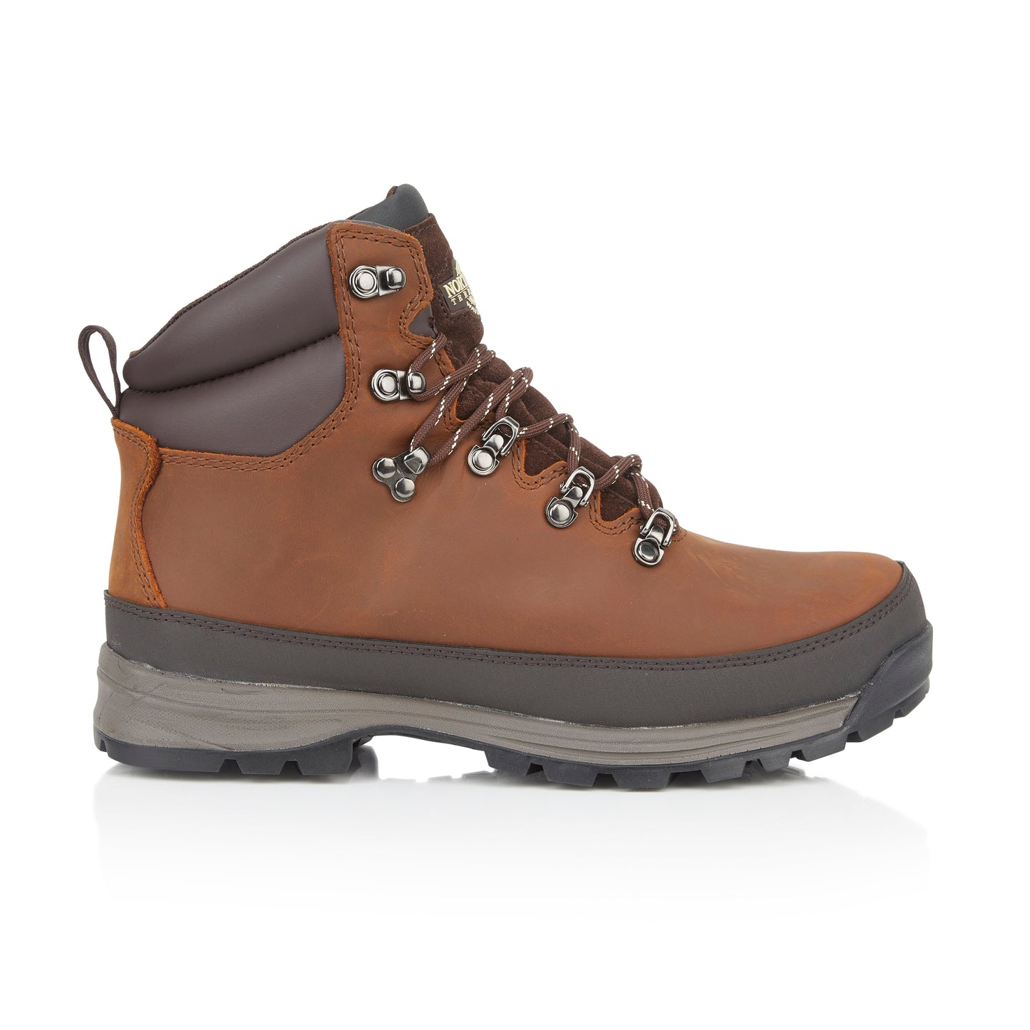 PELLY Men's Leather Waterproof Walking Boots - Tan Nubuck