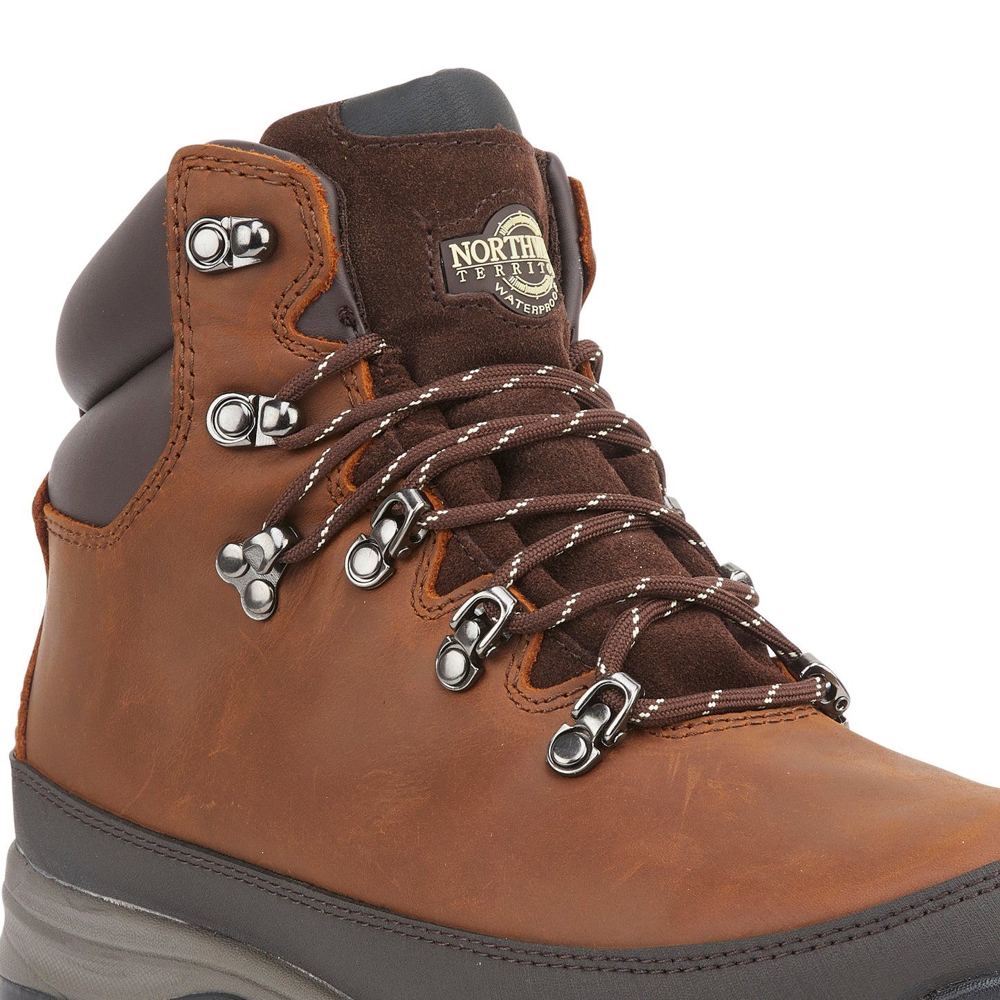 PELLY Men's Leather Waterproof Walking Boots - Tan Nubuck