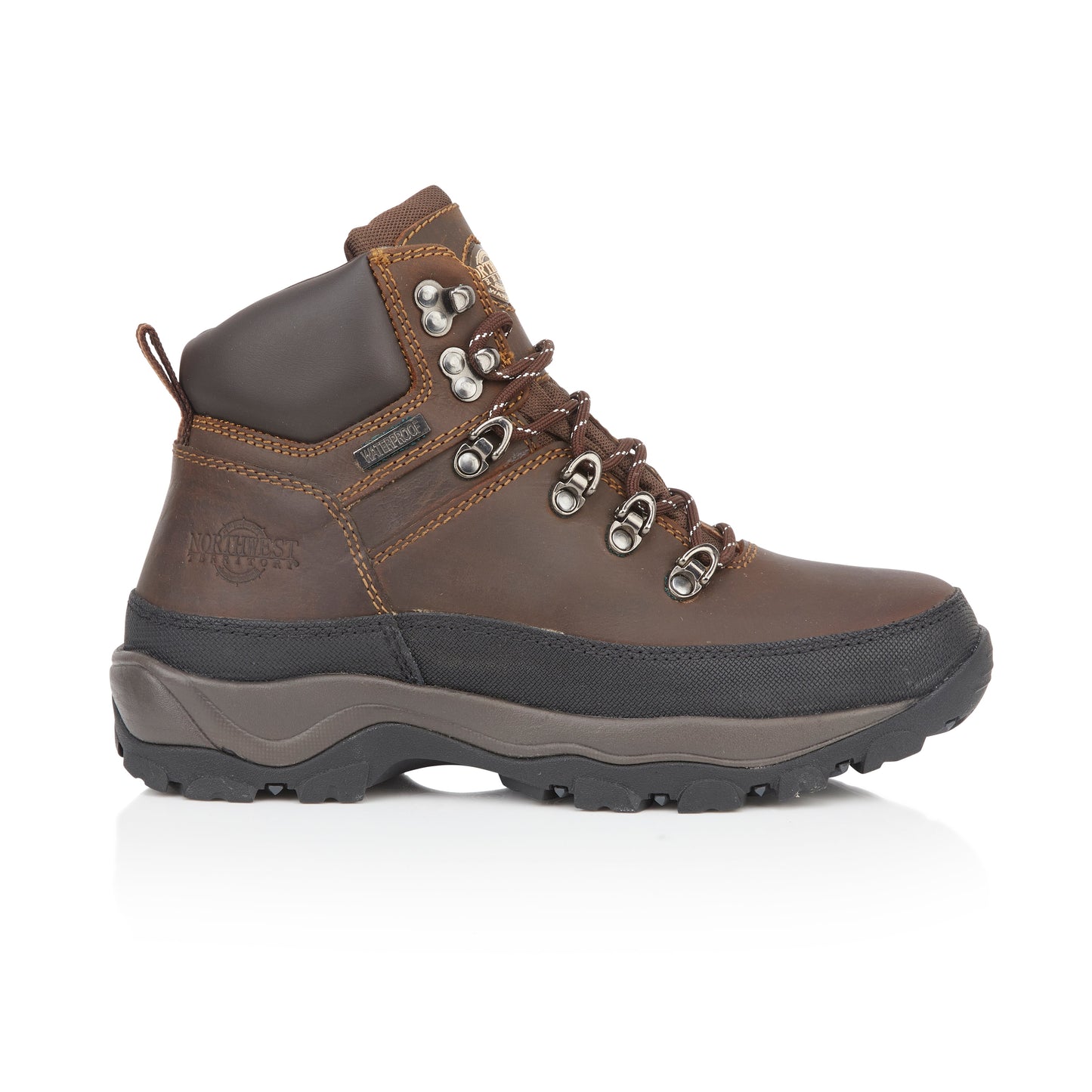 RAYROCK Men's Leather Waterproof Walking Boots - Waxy Brown