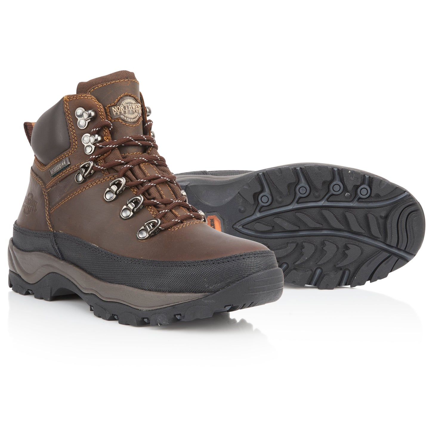 RAYROCK Men's Leather Waterproof Walking Boots - Waxy Brown