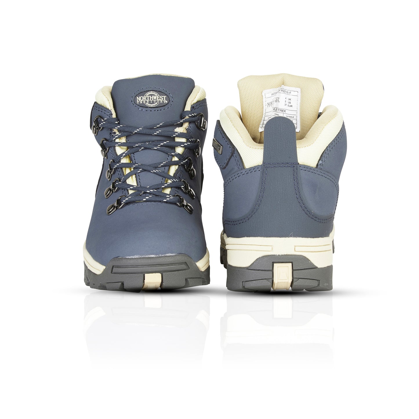 TREK Women's Leather Waterproof Walking Boots - Navy