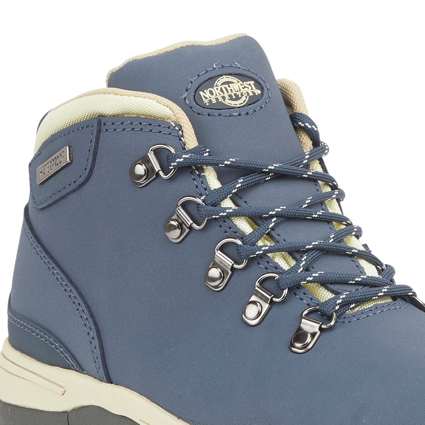 TREK Women's Leather Waterproof Walking Boots - Navy