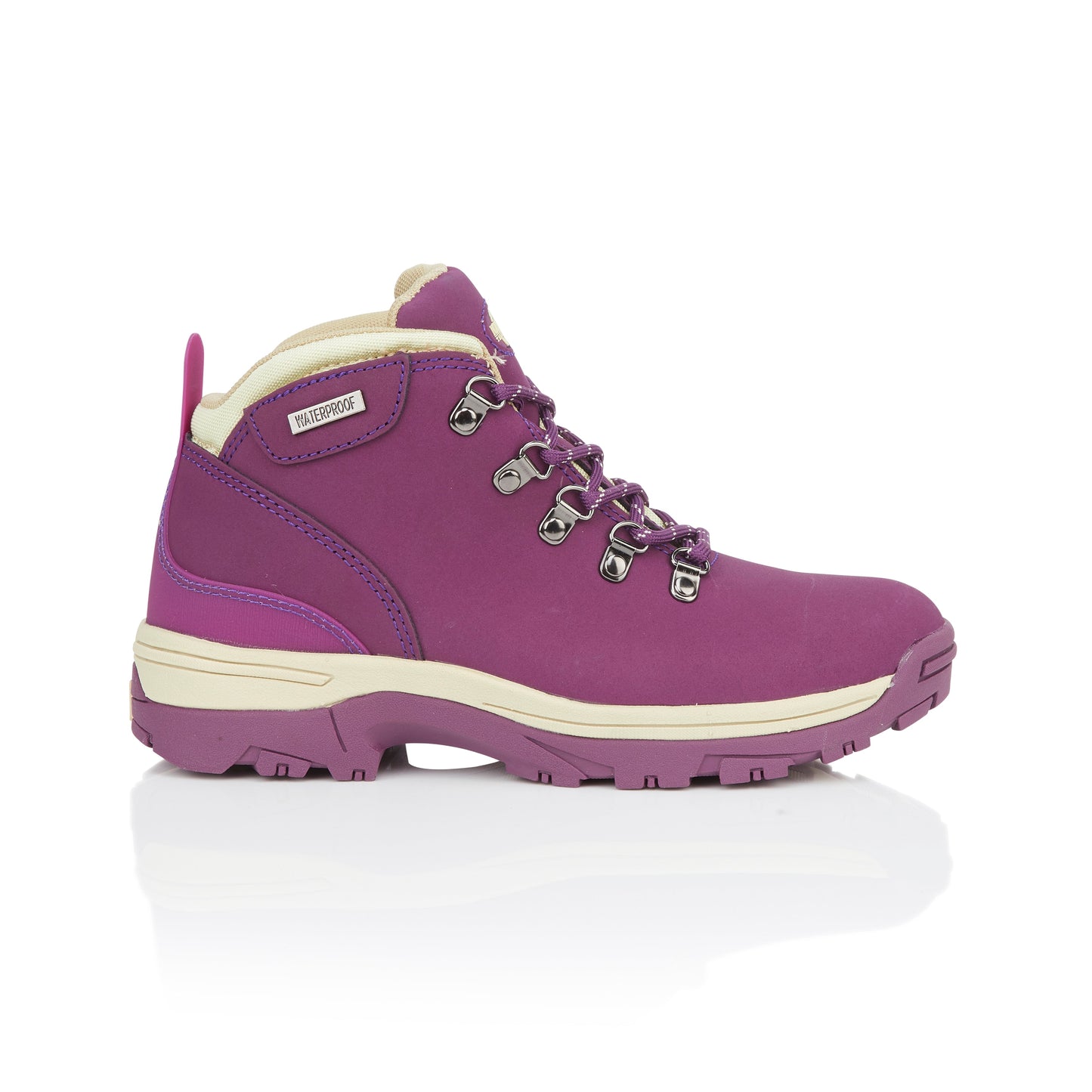 TREK Women's Leather Waterproof Walking Boots - Purple