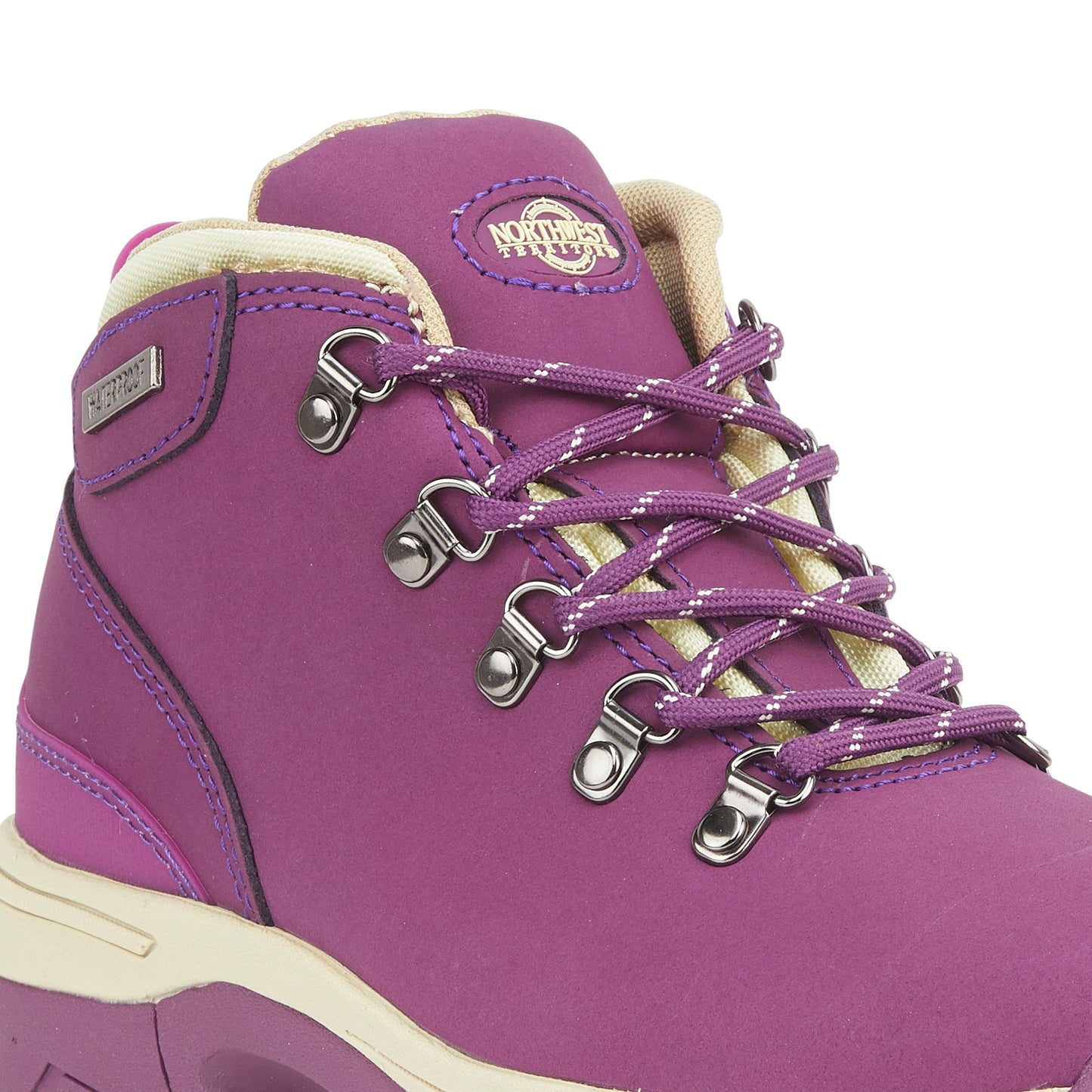 TREK Women's Leather Waterproof Walking Boots - Purple