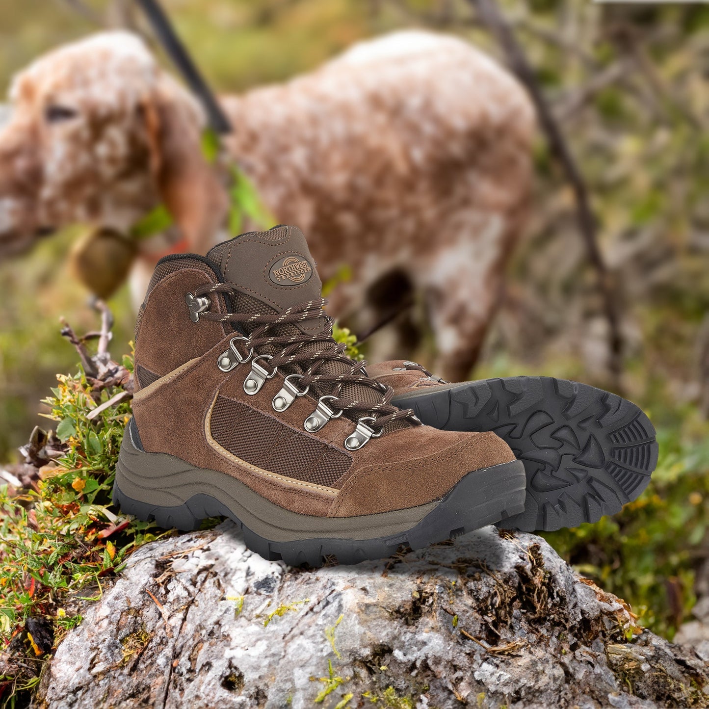 VICTORIA Women's Suede Leather Waterproof Walking Boots - Brown
