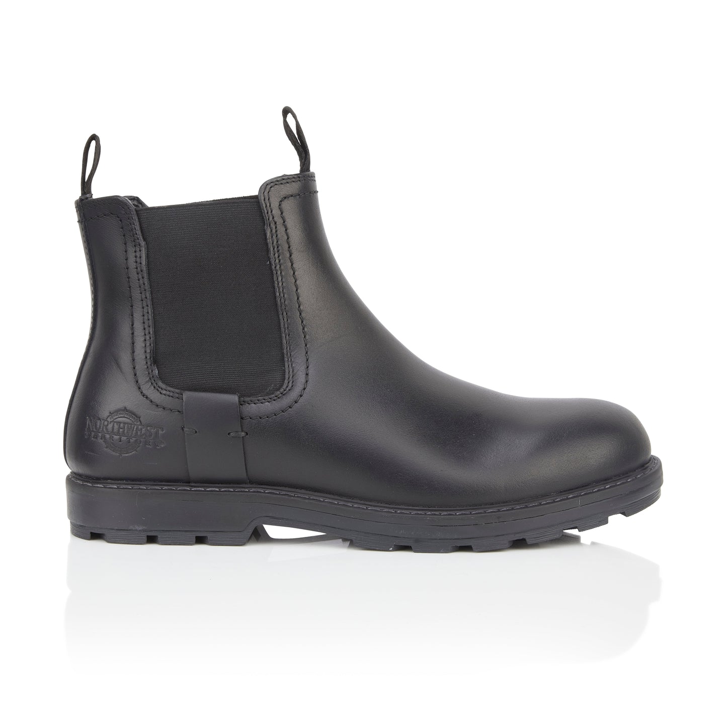 WELLS Men's Leather Waterproof Walking Chelsea Boots - Black