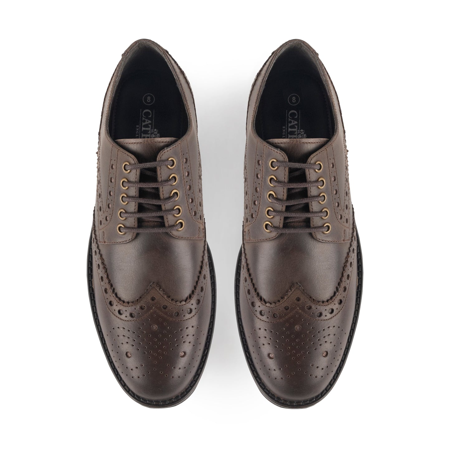 Appleby Men’s Commando Sole Brogue Shoes - BROWN