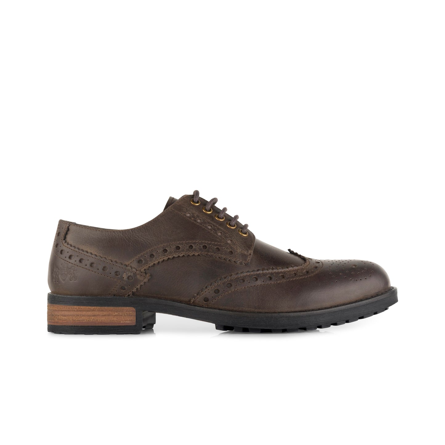 Appleby Men’s Commando Sole Brogue Shoes - BROWN
