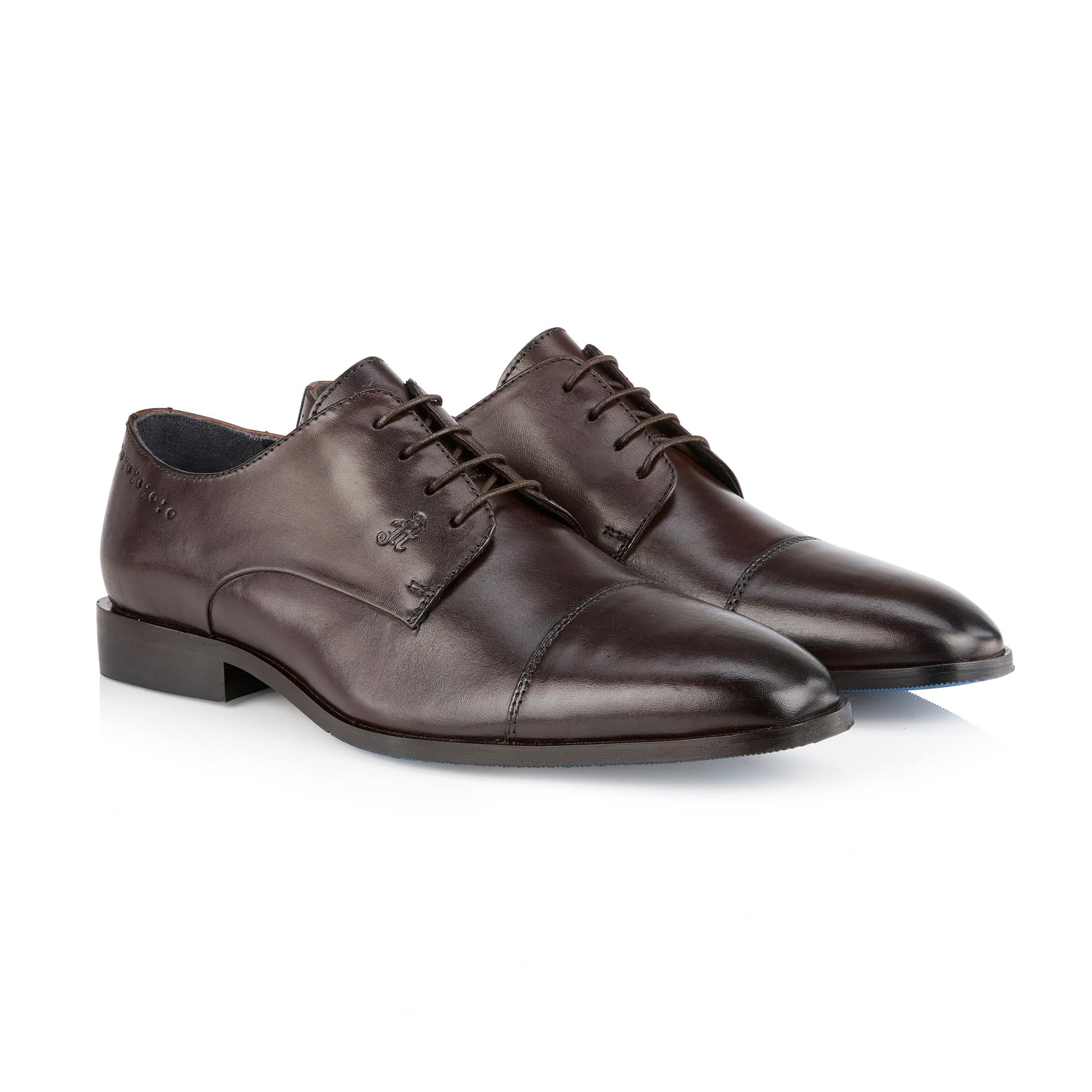 Bangor Mens Leather Toe Cap Lace Up Shoe - Amen Shoes 