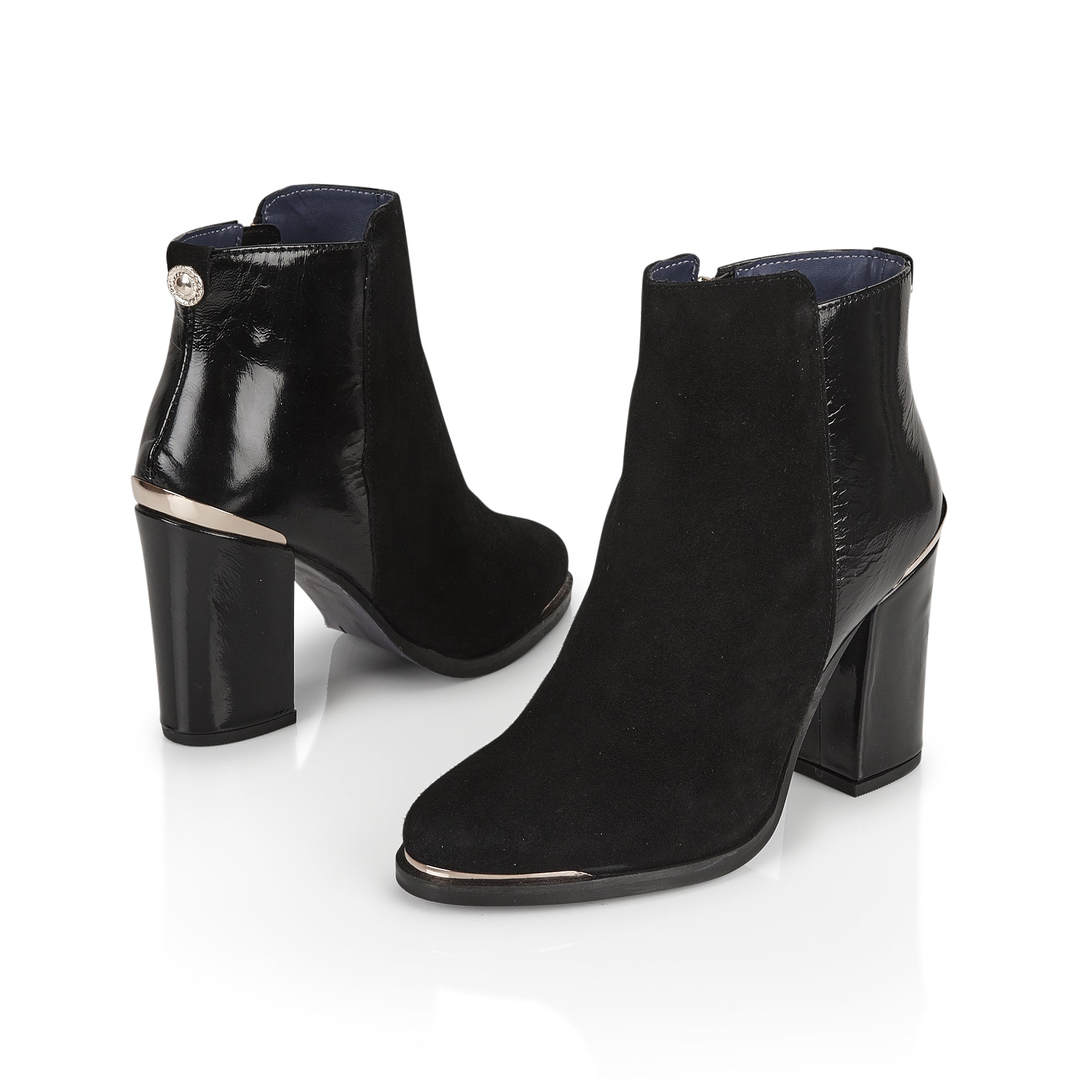 Alicia Women Leather Block Heel Boot - Amen Shoes 