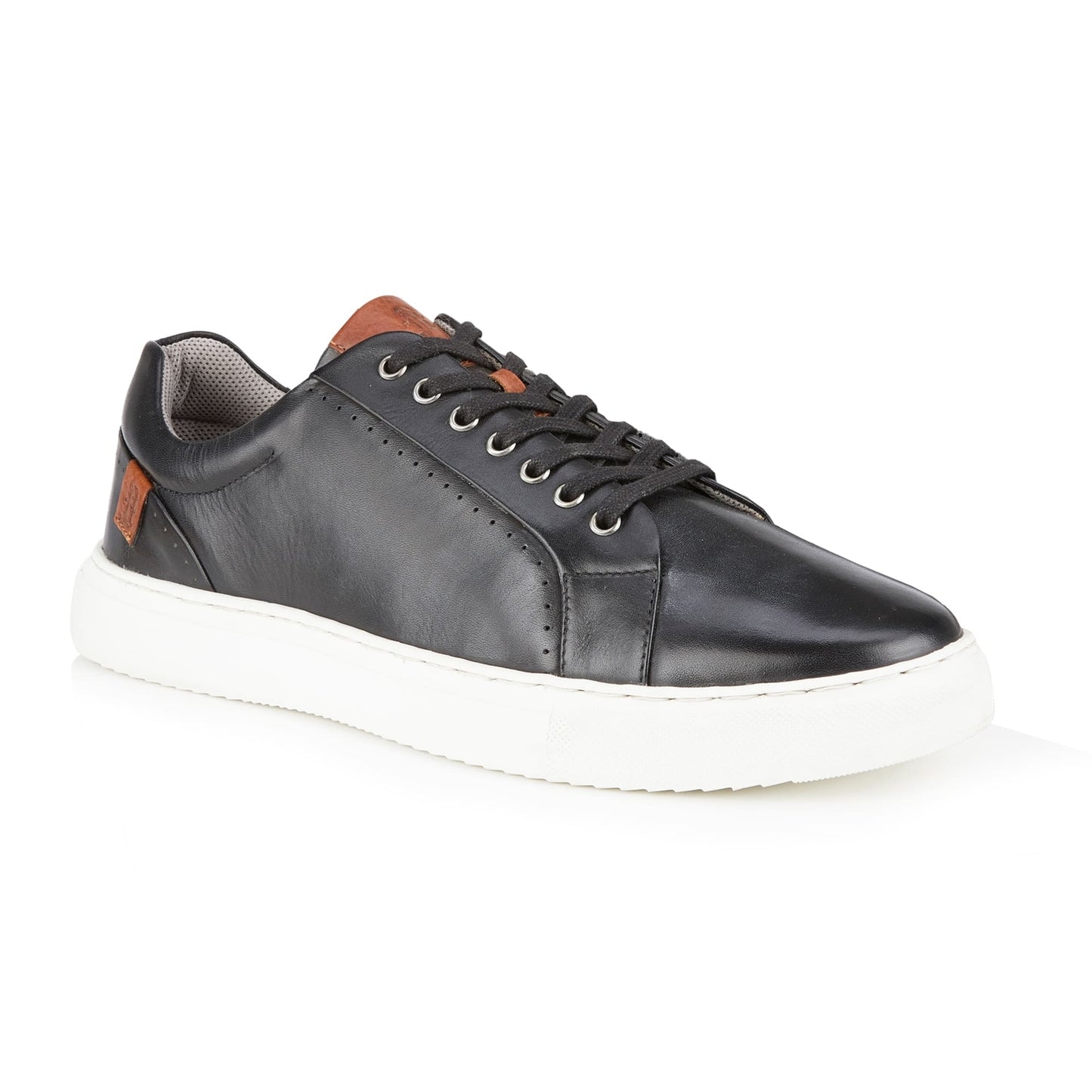 Cavan Mens Leather Cup Sole Trainer - Amen Shoes 