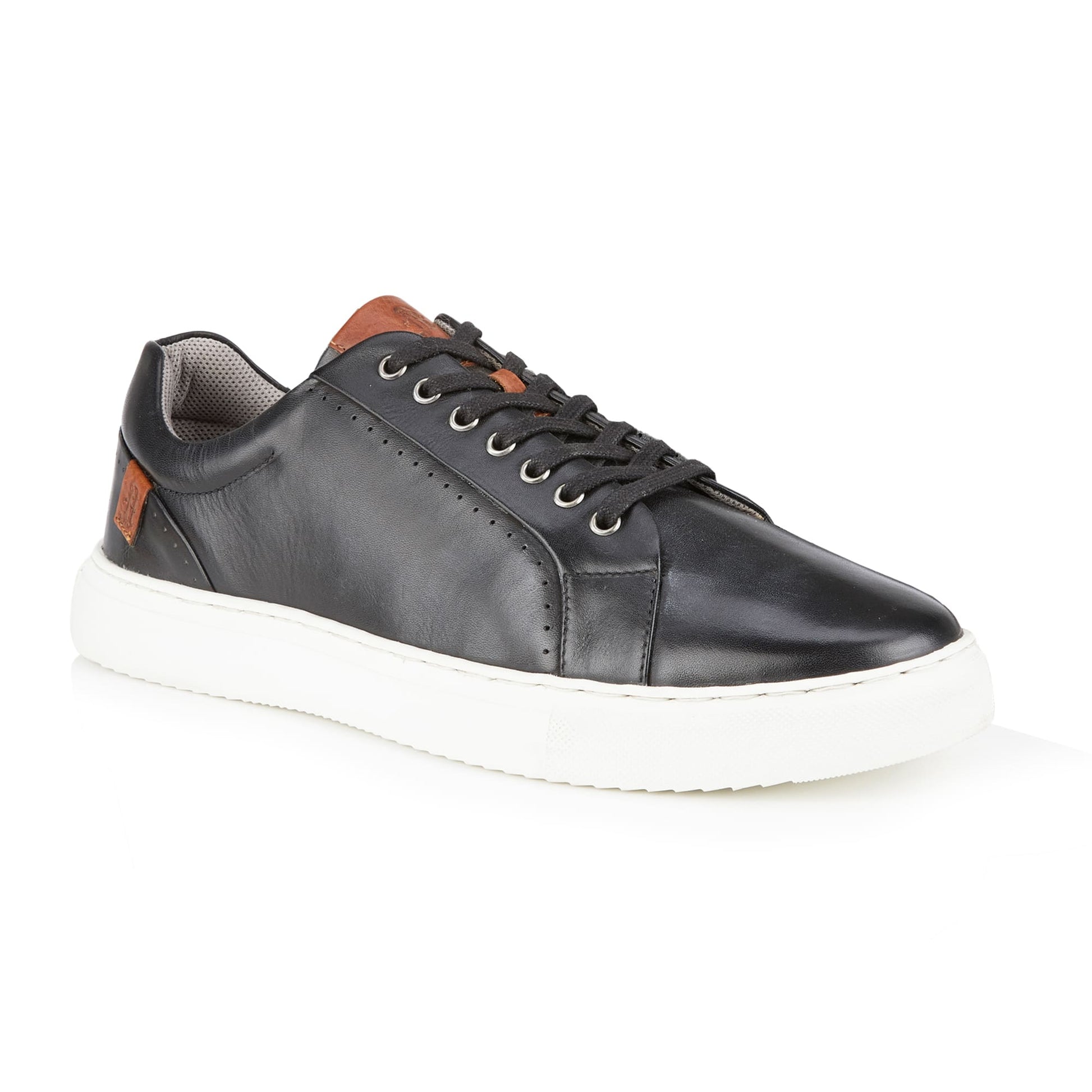 Cavan Mens Leather Cup Sole Trainer - Amen Shoes 