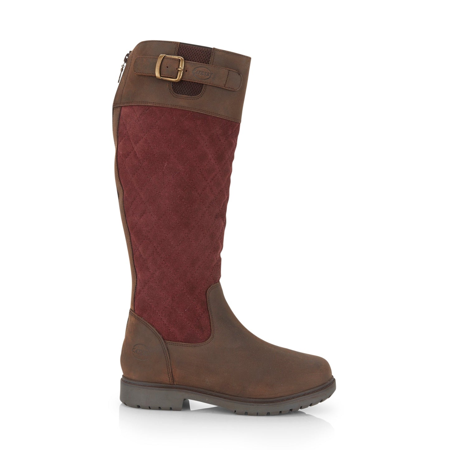 Ashby Women's Waterproof Long Country Boots - OAK/BURGUNDY
