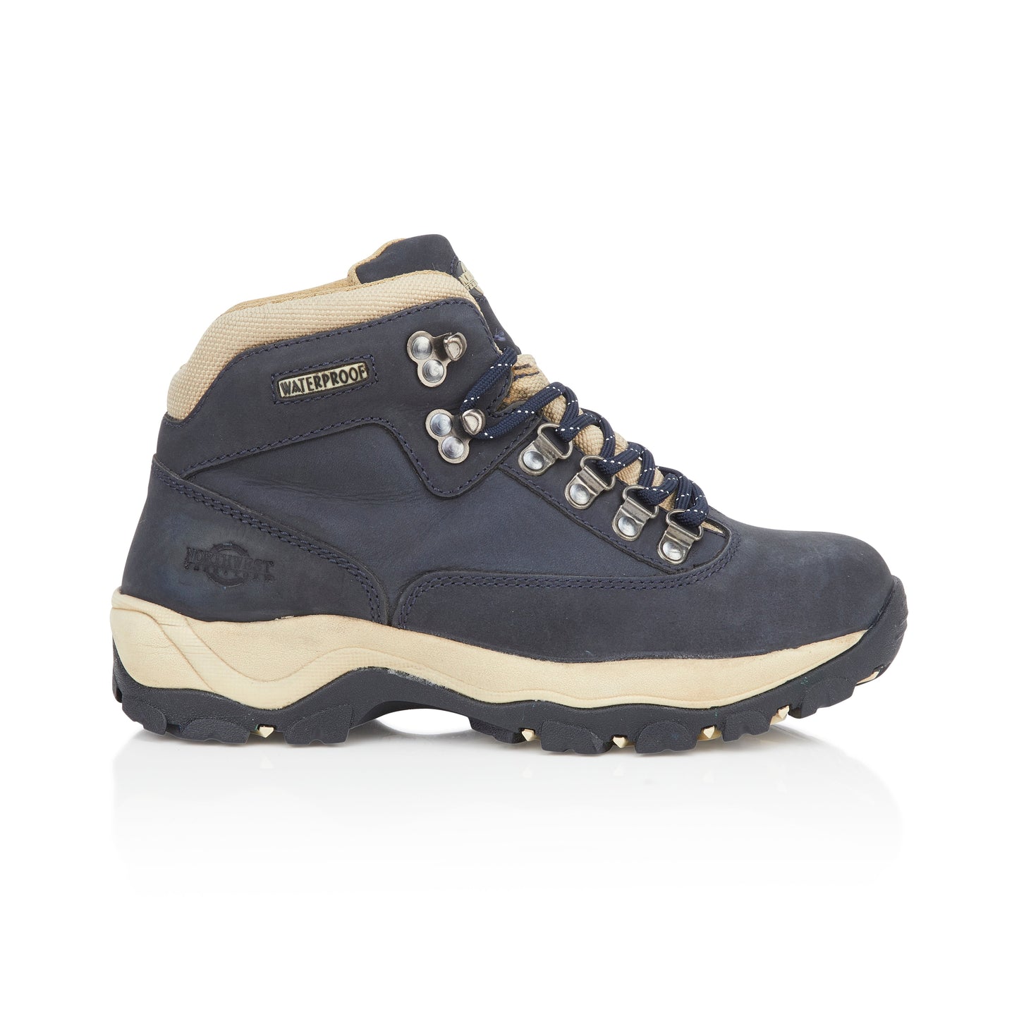 PEAK-NUBUCK Women's Nubuck Leather Waterproof Walking Boots - Navy