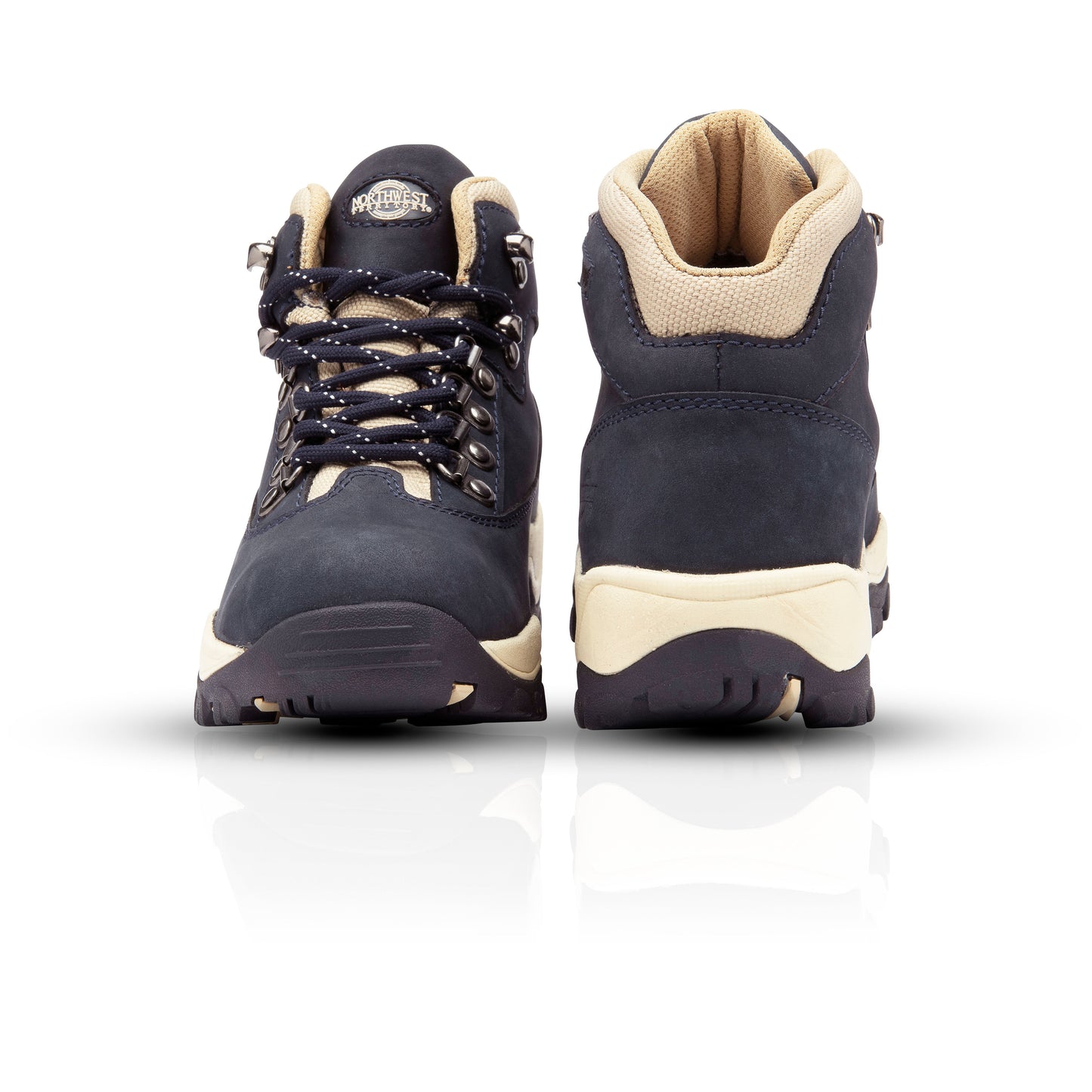 PEAK-NUBUCK Women's Nubuck Leather Waterproof Walking Boots - Navy