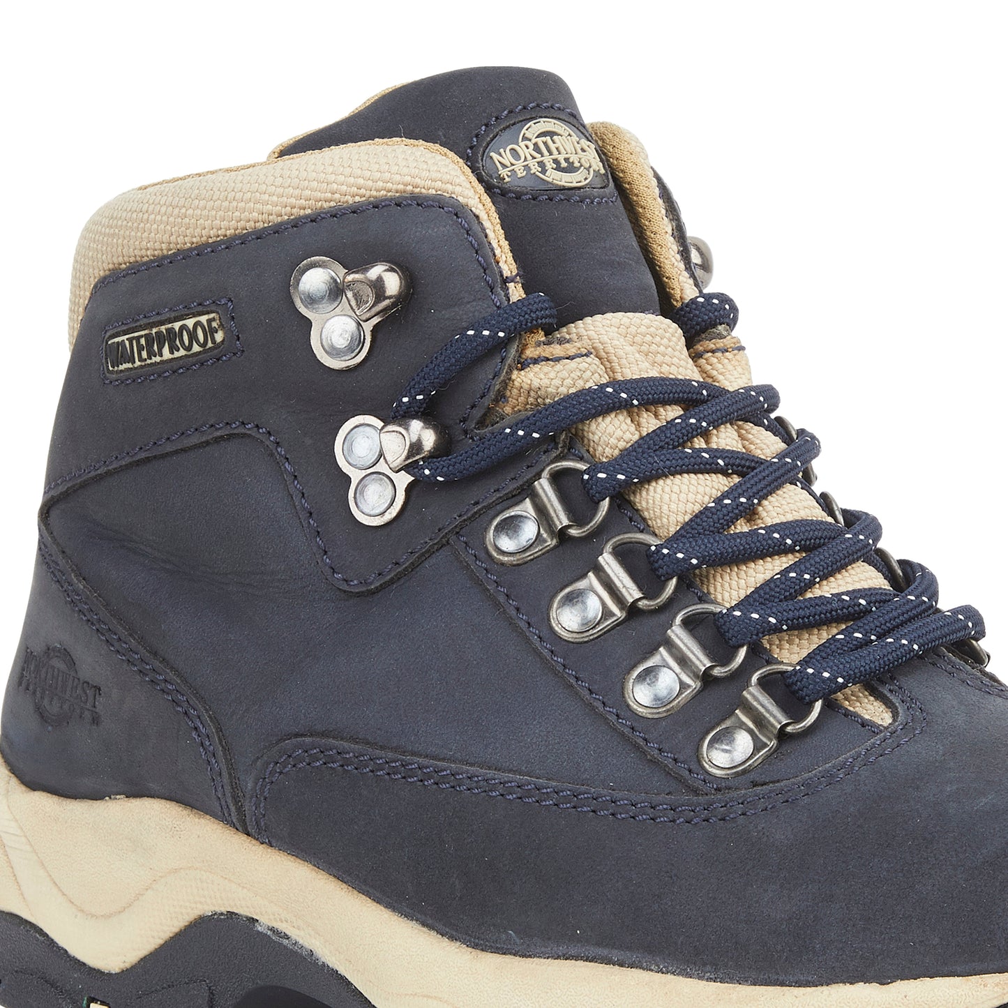 PEAK-NUBUCK Women's Nubuck Leather Waterproof Walking Boots - Navy